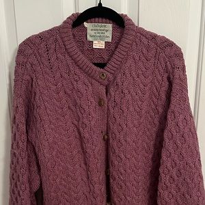 Vintage purple Irish wool cardigan